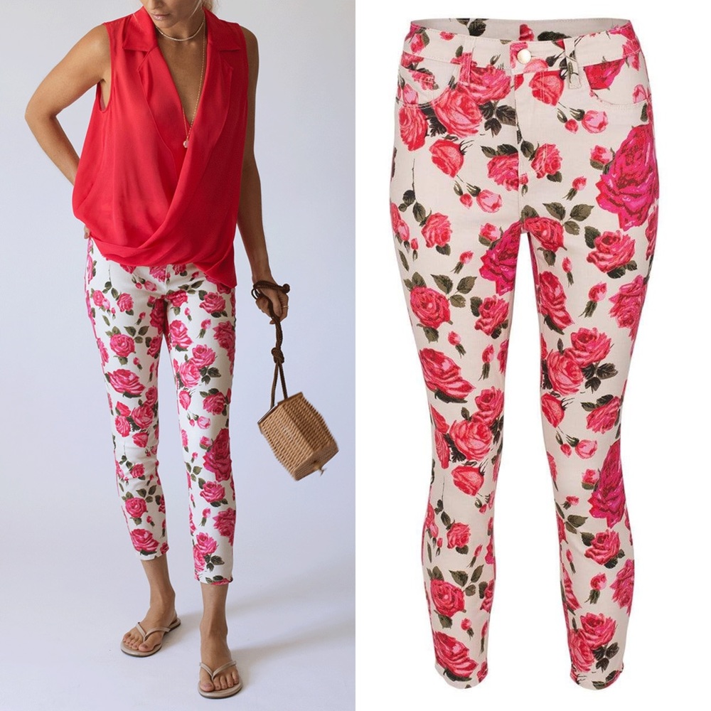 L'AGENCE High Rise Floral Print
MARGOT ROSE CROP SKINNY JEANS 25